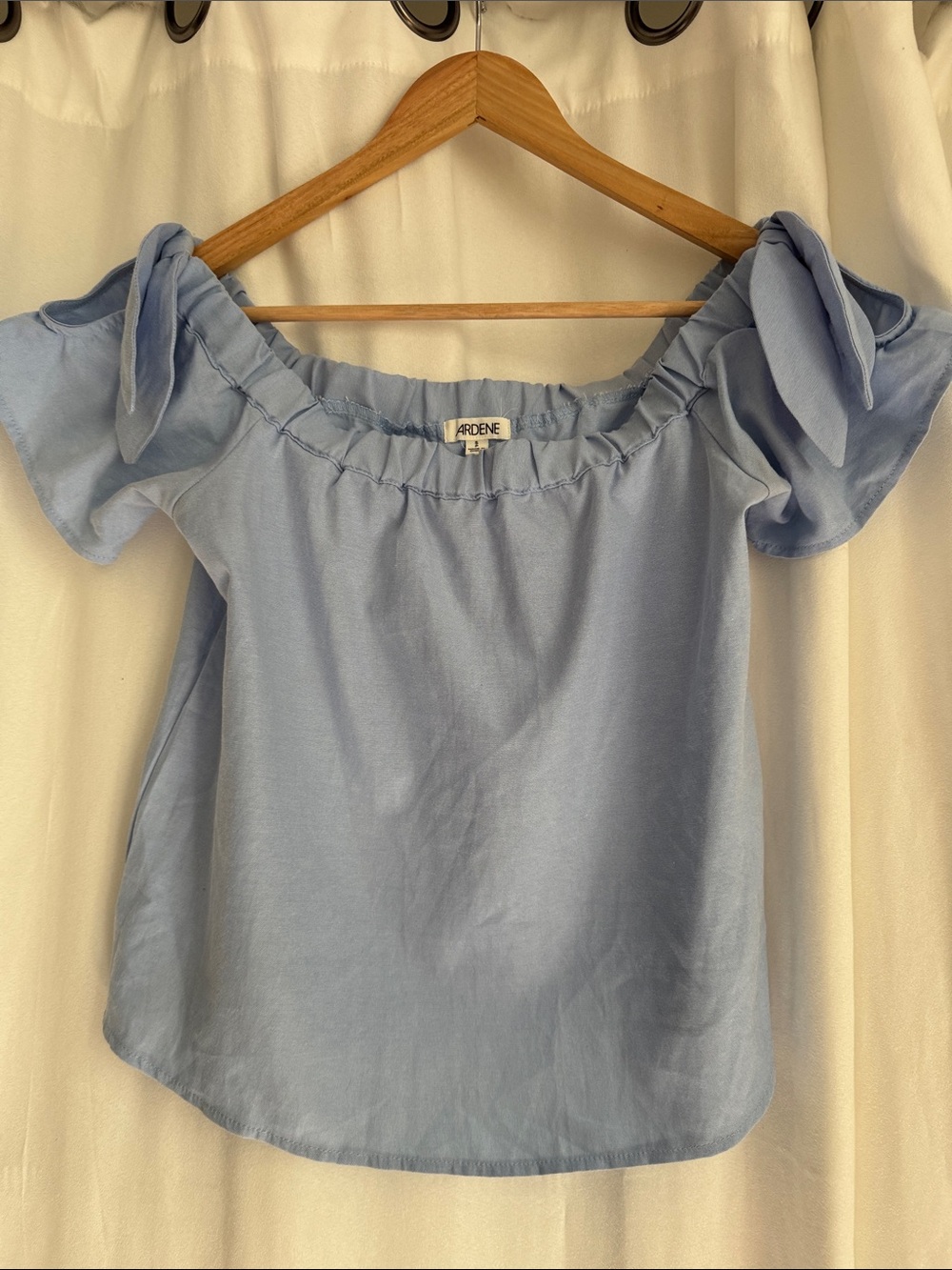 Ardene Baby Blue Off-Shoulder Tie-Sleeve Camisole